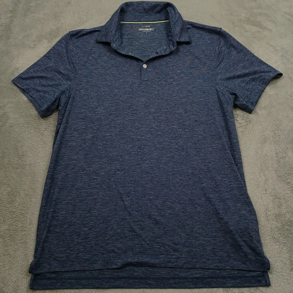J Crew Shirt Mens Large Blue Polo Basic Business Casual Preppy Performance
